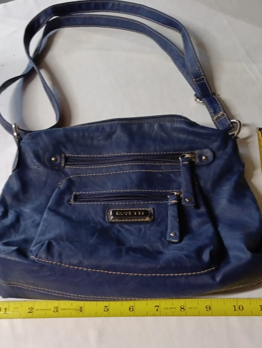 Rosetti Navy Blue Faux-Leather Shoulder Bag